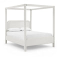  Color_Cream  Size_Full  -- Salina Cream Linen Textured Fabric Upholstered Full Bed IMAGE 1