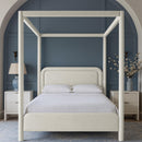  Color_Cream  Size_Full  -- Salina Cream Linen Textured Fabric Upholstered Full Bed IMAGE 2
