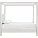  Meridian Salina Cream Linen Textured Fabric Upholstered King Bed IMAGE 4