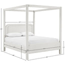  Meridian Salina Cream Linen Textured Fabric Upholstered Queen Bed IMAGE 10
