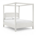  Meridian Salina Cream Linen Textured Fabric Upholstered Queen Bed IMAGE 1