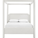  Meridian Salina Cream Linen Textured Fabric Upholstered Queen Bed IMAGE 3