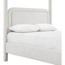  Meridian Salina Cream Linen Textured Fabric Upholstered Queen Bed IMAGE 7