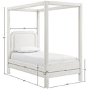  Color_Cream  Size_Twin  -- Salina Cream Linen Textured Fabric Upholstered Twin Bed IMAGE 10