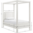  Meridian Salina Cream Linen Textured Fabric Upholstered Twin Bed IMAGE 10