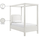  Color_Cream  Size_Twin  -- Salina Cream Linen Textured Fabric Upholstered Twin Bed IMAGE 11
