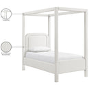  Meridian Salina Cream Linen Textured Fabric Upholstered Twin Bed IMAGE 11
