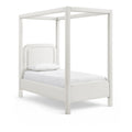  Color_Cream Size_Twin -- Salina Cream Linen Textured Fabric Upholstered Twin Bed IMAGE 1