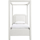  Meridian Salina Cream Linen Textured Fabric Upholstered Twin Bed IMAGE 3