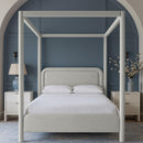  Color_Grey  Size_Full  -- Salina Grey Linen Textured Fabric Upholstered Full Bed IMAGE 2
