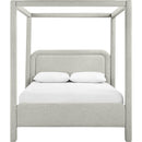  Meridian Salina Grey Linen Textured Fabric Upholstered Full Bed IMAGE 3