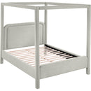  Meridian Salina Grey Linen Textured Fabric Upholstered King Bed IMAGE 6