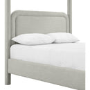  Color_Grey  Size_King  -- Salina Grey Linen Textured Fabric Upholstered King Bed IMAGE 7