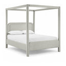  Meridian Salina Grey Linen Textured Fabric Upholstered Queen Bed IMAGE 1