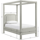  Meridian Salina Grey Linen Textured Fabric Upholstered Twin Bed IMAGE 10