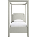  Meridian Salina Grey Linen Textured Fabric Upholstered Twin Bed IMAGE 3