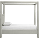  Meridian Salina Grey Linen Textured Fabric Upholstered Twin Bed IMAGE 4