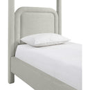  Meridian Salina Grey Linen Textured Fabric Upholstered Twin Bed IMAGE 7