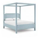  Meridian Salina Light Blue Linen Textured Fabric Upholstered King Bed IMAGE 1
