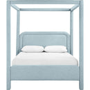  Meridian Salina Light Blue Linen Textured Fabric Upholstered King Bed IMAGE 3