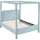 Meridian Salina Light Blue Linen Textured Fabric Upholstered King Bed IMAGE 6