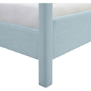  Meridian Salina Light Blue Linen Textured Fabric Upholstered Queen Bed IMAGE 9