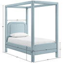  Meridian Salina Light Blue Linen Textured Fabric Upholstered Twin Bed IMAGE 10
