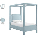  Meridian Salina Light Blue Linen Textured Fabric Upholstered Twin Bed IMAGE 11