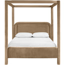  Meridian Salina Beige Velvet Upholstered Full Bed IMAGE 3