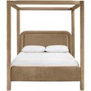  Color_Beige  Size_Queen  --  Salina Beige Velvet Upholstered Queen Bed IMAGE 3