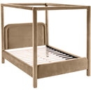  Color_Beige  Size_Queen  --  Salina Beige Velvet Upholstered Queen Bed IMAGE 6