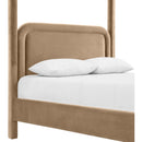  Meridian Salina Beige Velvet Upholstered Queen Bed IMAGE 7