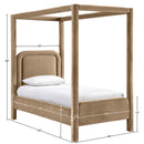  Meridian Salina Beige Velvet Upholstered Twin Bed IMAGE 10