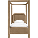  Color_Beige  Size_Twin  --  Salina Beige Velvet Upholstered Twin Bed IMAGE 3