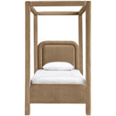  Meridian Salina Beige Velvet Upholstered Twin Bed IMAGE 3