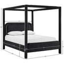  Meridian Salina Black Velvet Upholstered Full Bed IMAGE 10