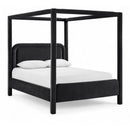  Color_Black  Size_Full  --  Salina Black Velvet Upholstered Full Bed IMAGE 1