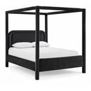  Meridian Salina Black Velvet Upholstered Full Bed IMAGE 1
