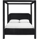  Meridian Salina Black Velvet Upholstered King Bed IMAGE 3