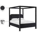  Meridian Salina Black Velvet Upholstered Queen Bed IMAGE 11