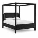  Meridian Salina Black Velvet Upholstered Queen Bed IMAGE 1