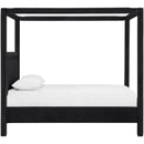  Meridian Salina Black Velvet Upholstered Queen Bed IMAGE 4