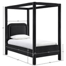  Meridian Salina Black Velvet Upholstered Twin Bed IMAGE 10