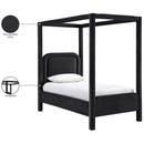  Meridian Salina Black Velvet Upholstered Twin Bed IMAGE 11