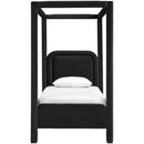  Color_Black  Size_Twin  --  Salina Black Velvet Upholstered Twin Bed IMAGE 3