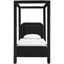  Meridian Salina Black Velvet Upholstered Twin Bed IMAGE 3