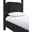  Meridian Salina Black Velvet Upholstered Twin Bed IMAGE 7