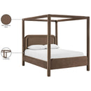  Meridian Salina Brown Velvet Upholstered King Bed IMAGE 11