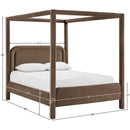  Meridian Salina Brown Velvet Upholstered Queen Bed IMAGE 10