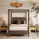  Color_Brown  Size_Queen  --  Salina Brown Velvet Upholstered Queen Bed IMAGE 2